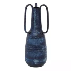 Crosshatch Triple Handle Ceramic Vase, 17 in. Vases