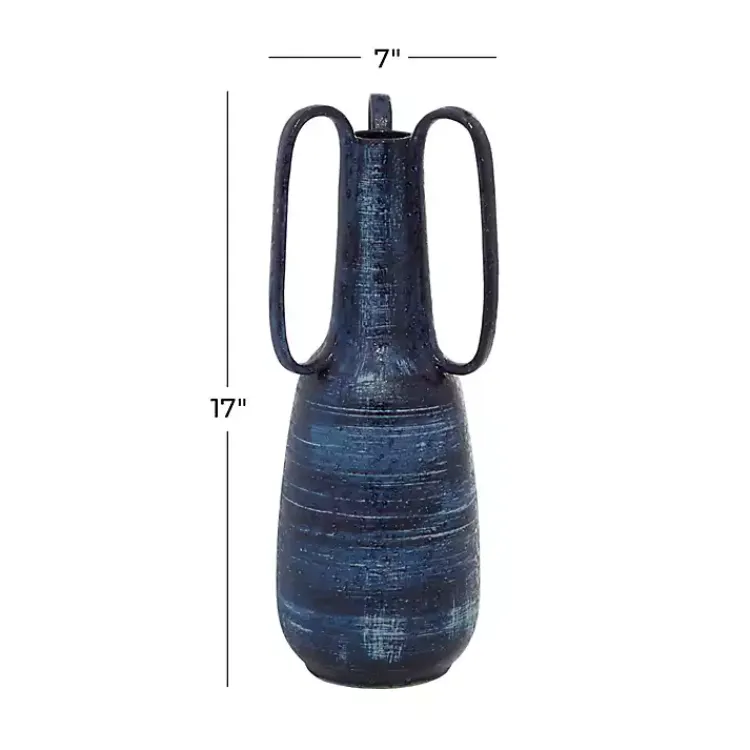 Crosshatch Triple Handle Ceramic Vase, 17 in. Vases