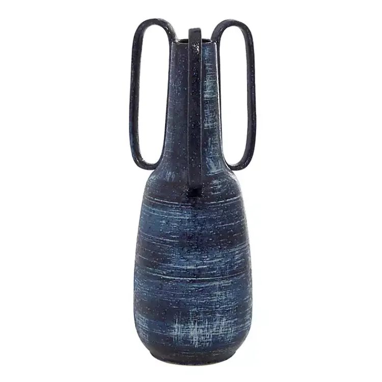 Crosshatch Triple Handle Ceramic Vase, 17 in. Vases