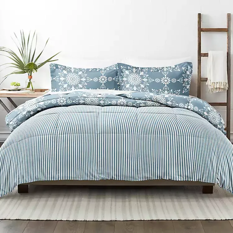 Kirklands Home Comforters|Daisy Medallion King 3-pc. Comforter Set Blue