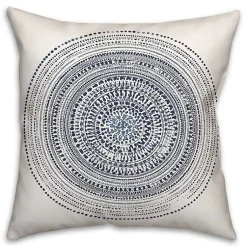 Kirklands Home Outdoor Cushions & Pillows|Blue Dash Circle Pattern Outdoor Pillow