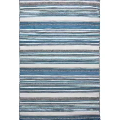 Kirklands Home Outdoor Rugs|Dhurri Stripe Indoor/Outdoor Area Rug, 7x9 Blue