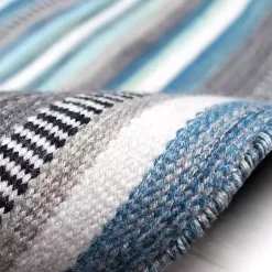 Kirklands Home Outdoor Rugs|Dhurri Stripe Indoor/Outdoor Area Rug, 7x9 Blue