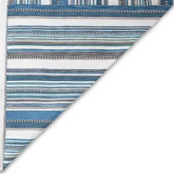 Kirklands Home Outdoor Rugs|Dhurri Stripe Indoor/Outdoor Area Rug, 7x9 Blue