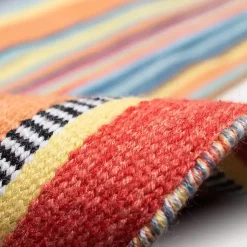 Kirklands Home Outdoor Rugs|Blue Dhurri Stripe Indoor/Outdoor Area Rug, 7x9