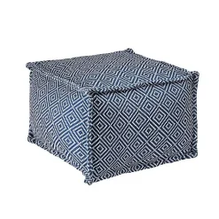 Kirklands Home Outdoor Cushions & Pillows|Blue Diamond Outdoor Pouf