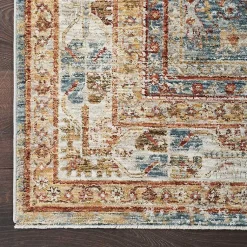 Kirklands Home Area Rugs|Blue Distressed Multi Medallion Area Rug, 5x7