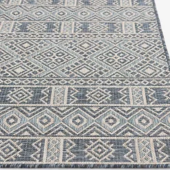 Kirklands Home Outdoor Rugs|Draya Indoor/Outdoor Area Rug, 5x7 Blue