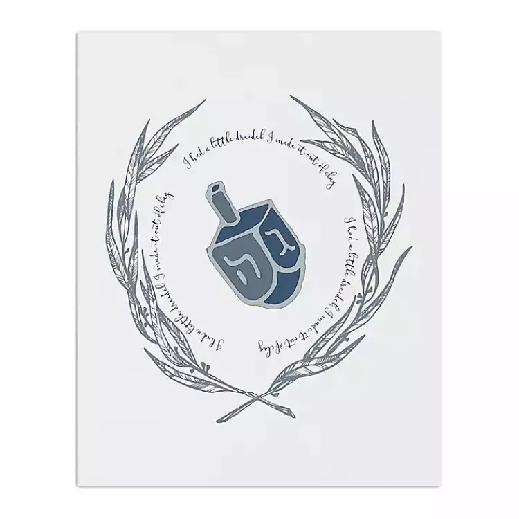 New Blue Dreidel Canvas Art Print Hanukkah Decorations