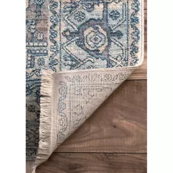 Kirklands Home Area Rugs|Blue Eli Medallion Fringe Area Rug, 4x6
