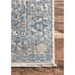 Kirklands Home Area Rugs|Blue Eli Medallion Fringe Area Rug, 8x10