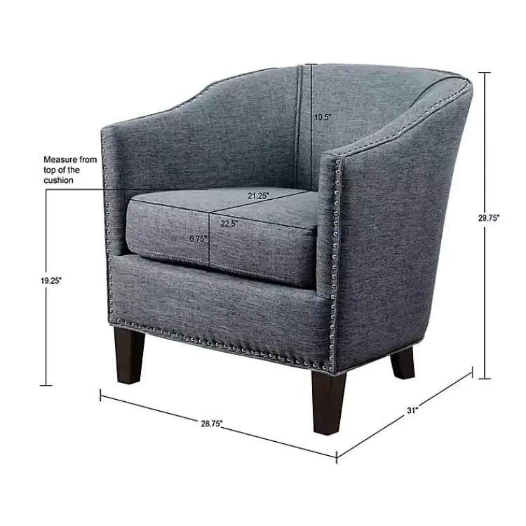 Kirklands Home Accent Chairs|Emery Barrel Accent Chair Blue