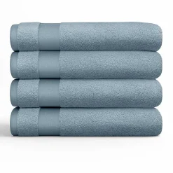 Kirklands Home Bath Towels|Essential Cotton Bath Towels, Set of 4 Blue