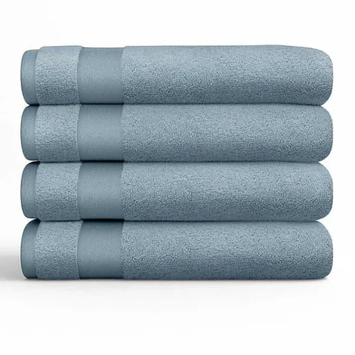 Kirklands Home Bath Towels|Essential Cotton Bath Towels, Set of 4 Blue