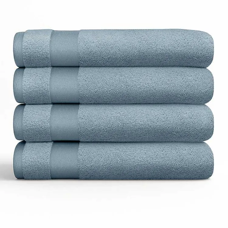Kirklands Home Bath Towels|Essential Cotton Bath Towels, Set of 4 Blue