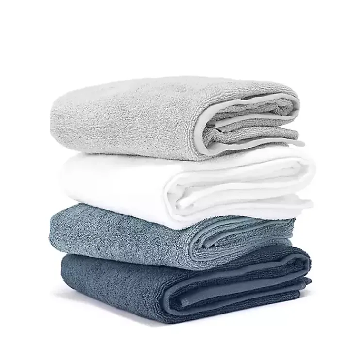 Kirklands Home Bath Towels|Essential Cotton Bath Towels, Set of 4 Blue
