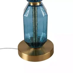 Kirklands Home Table Lamps|Faceted Glass Table Lamp Blue