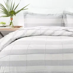 Kirklands Home Duvets|Blue Faded Stripe 3-pc. King Duvet Cover Set