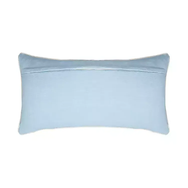 Outlet Blue Family Floral Embroidered Lumbar Pillow Pillows
