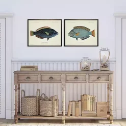 Kirklands Home Wall Quotes & Signs|Blue Fish Framed Art Prints, Set of 2