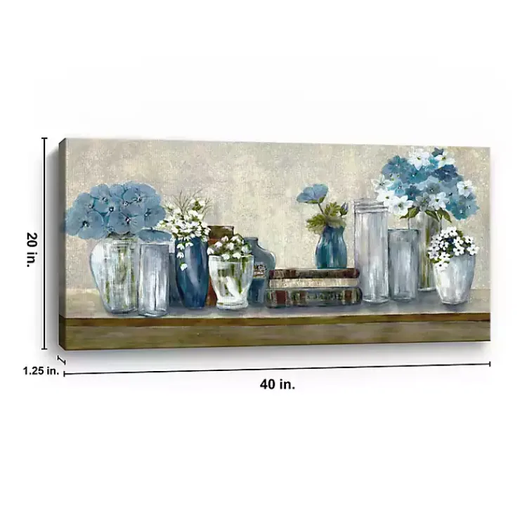 Kirklands Home Canvas Art|Blue Floral Desk Giclee Canvas Print, 40x20 in.