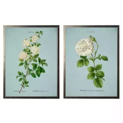 Kirklands Home Framed Art|Blue Floral Diagram II Framed Art Prints, Set of 2