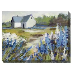 Kirklands Home Outdoor Wall Decor|Blue Floral Meadow Outdoor Canvas Art Print