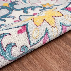 Kirklands Home Outdoor Rugs|Blue Floral Medallion Outdoor Area Rug, 7x9