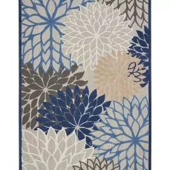 Kirklands Home Outdoor Rugs|Blue Floral Outdoor Area Rug, 7x10