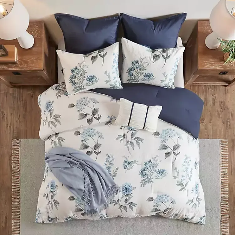 Kirklands Home Comforters|Blue Floral 7-pc. Full/Queen Comforter Set