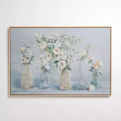 Kirklands Home Canvas Art|Blue Floral Still Life Framed Canvas Art Print