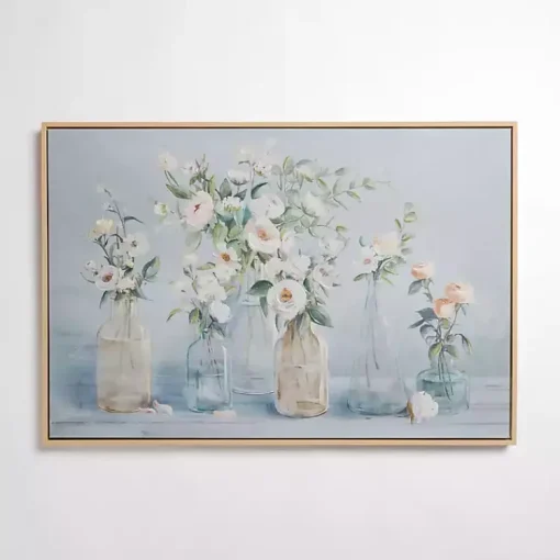 Kirklands Home Canvas Art|Blue Floral Still Life Framed Canvas Art Print