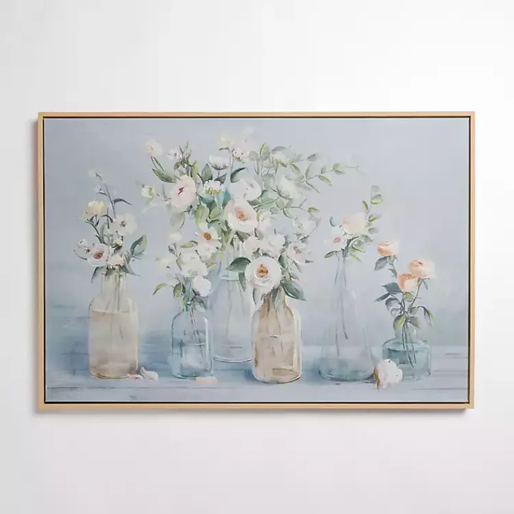 Kirklands Home Canvas Art|Blue Floral Still Life Framed Canvas Art Print
