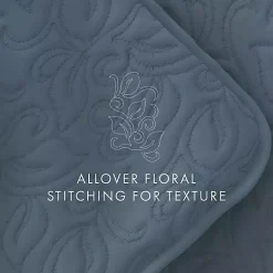 Kirklands Home Quilts|Floral Stitch 3-pc. Queen Quilt Set Blue