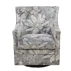 Kirklands Home Accent Chairs|Floral Swivel Mica Glider Accent Chair Blue
