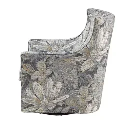 Kirklands Home Accent Chairs|Floral Swivel Mica Glider Accent Chair Blue
