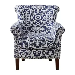Kirklands Home Accent Chairs|Fretwork Accent Club Chair Blue
