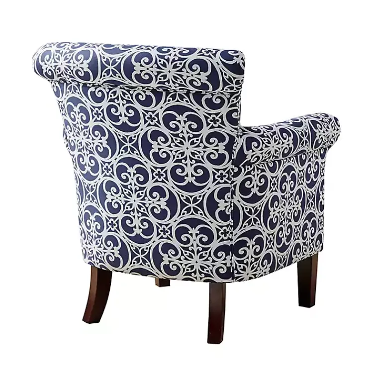 Kirklands Home Accent Chairs|Fretwork Accent Club Chair Blue