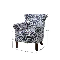Kirklands Home Accent Chairs|Fretwork Accent Club Chair Blue
