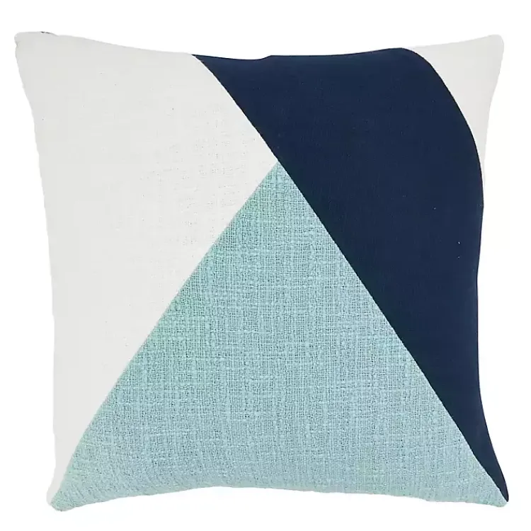 Clearance Blue Geometric Colorblock Throw Pillow Pillows