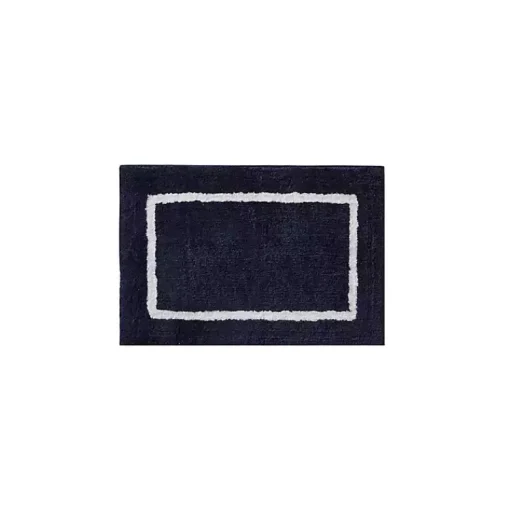 Kirklands Home Bathroom Rugs|Blue Geometric Pattern Reversible Bath Mat, 34 in.