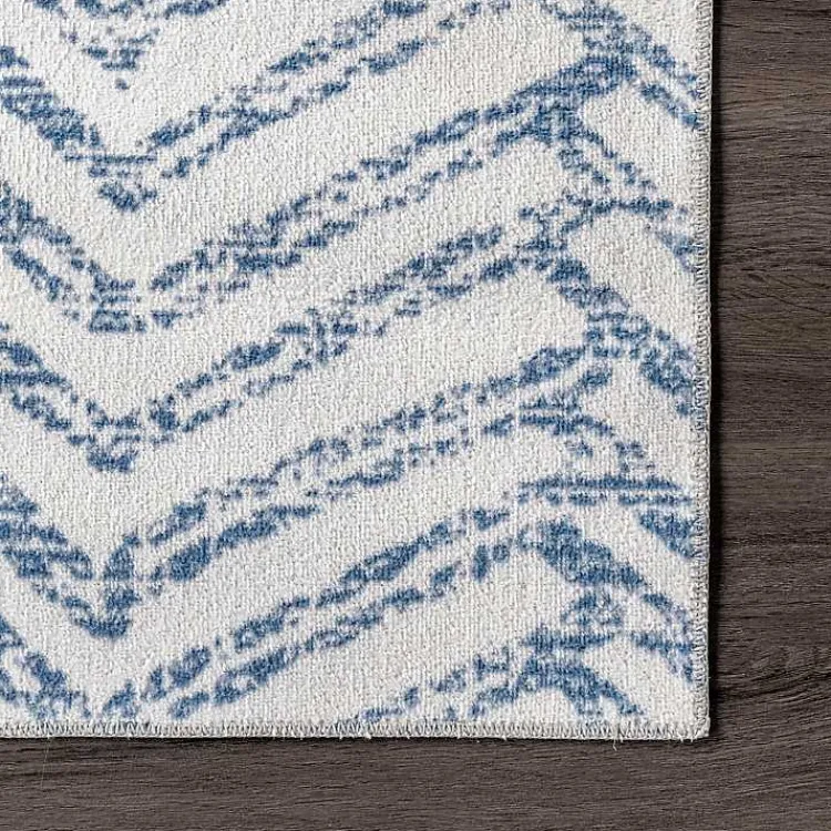 Kirklands Home Area Rugs|Blue Geometric Pattern Washable Runner