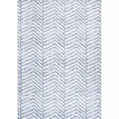 Kirklands Home Area Rugs|Blue Geometric Pattern Washable Area Rug, 5x8