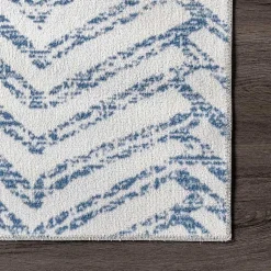 Kirklands Home Area Rugs|Blue Geometric Pattern Washable Area Rug, 5x8