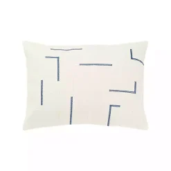 Blue Geometric Woven Lines Throw Pillow Pillows