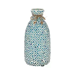 Clearance Blue Glass Mosaic Vase Vases