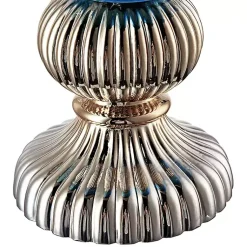 Outlet Glass Vase with Silver Pedestal Base, 16 in. Vases