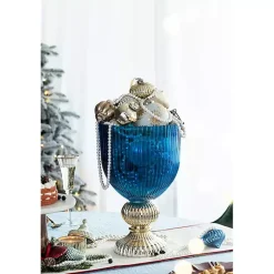 Outlet Glass Vase with Silver Pedestal Base, 16 in. Vases