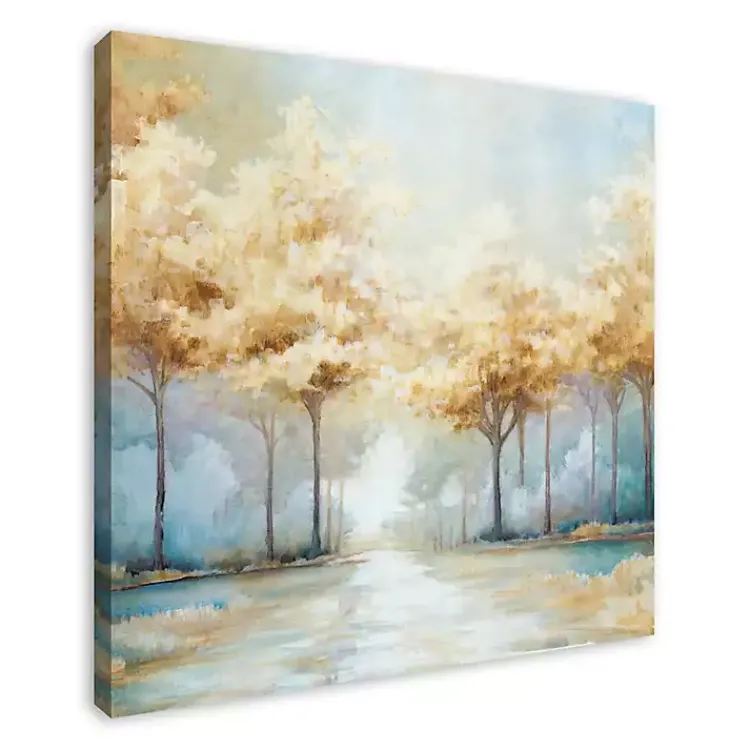 Kirklands Home Canvas Art|Blue Golden Landscape Canvas Art Print, 40x40 in.