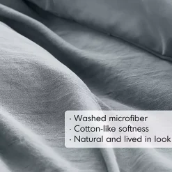 Kirklands Home Comforters|Gray Pleated Grid 3-pc. King Comforter Set Blue